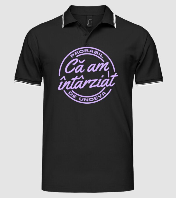 Probabil că am întârziat de undeva model negru pe tricou