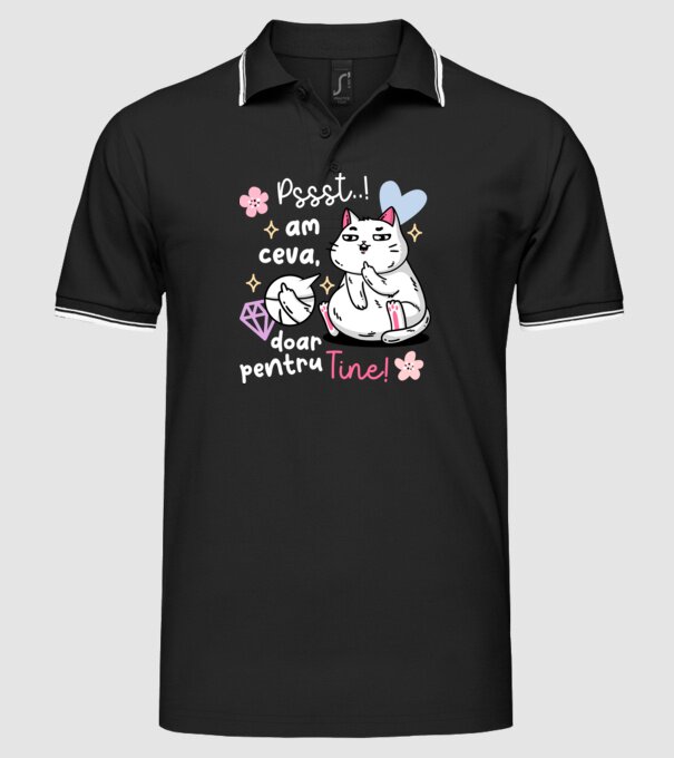 Pssst, am ceva doar pentru tine! model negru pe tricou