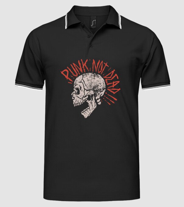 Punk Not Dead model negru pe tricou