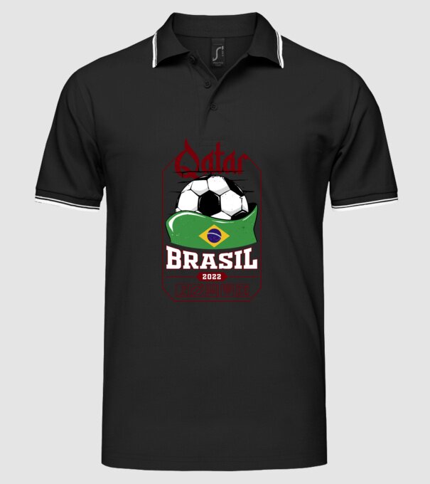 Qatar teams Brasil model negru pe tricou
