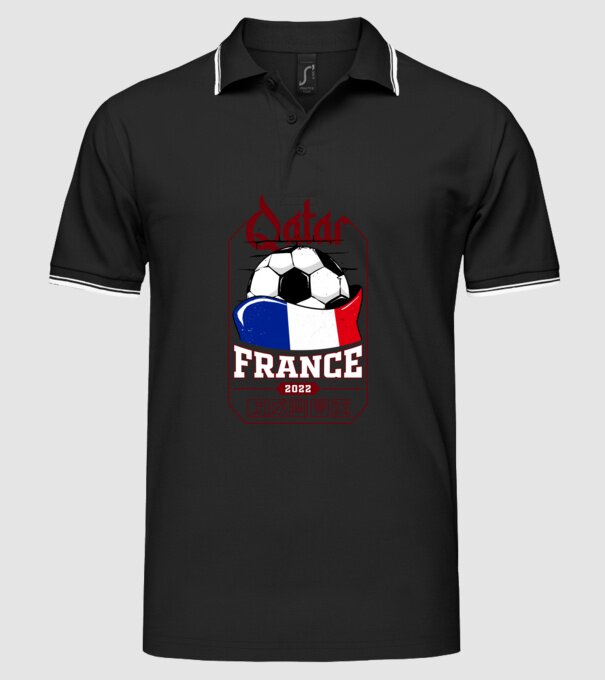 Qatar teams France model negru pe tricou