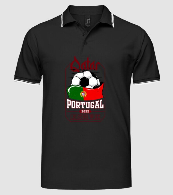 Qatar teams Portugal model negru pe tricou