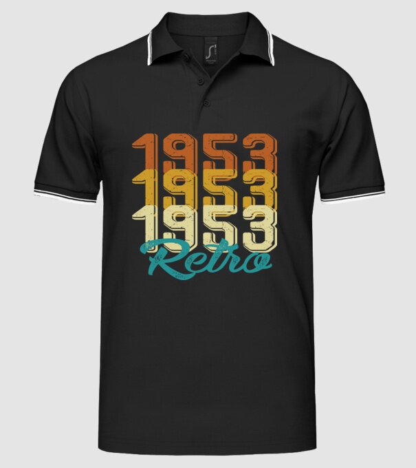 Retro 1953 model negru pe tricou
