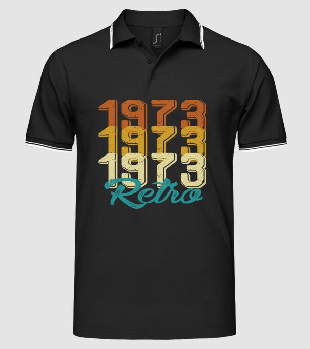 Retro 1973 model negru pe tricou