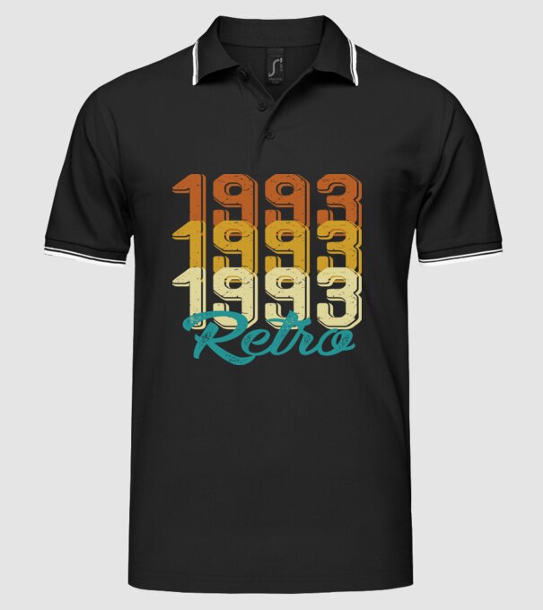 Retro 1993 model negru pe tricou