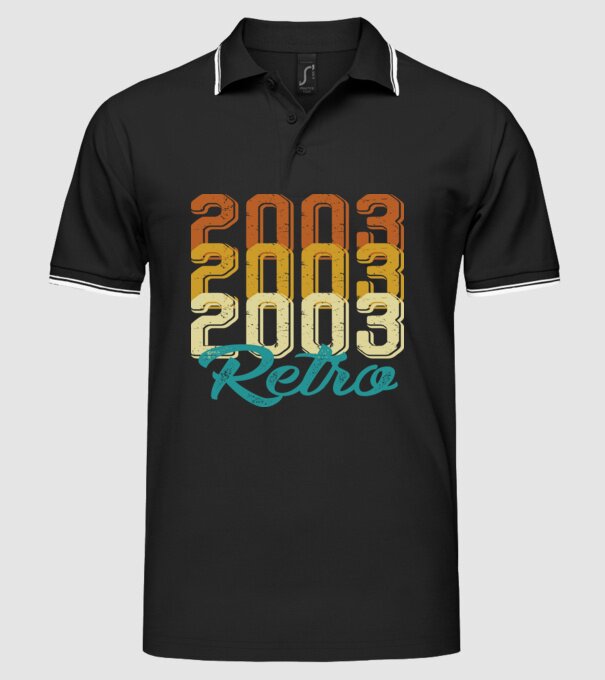 Retro 2003 model negru pe tricou