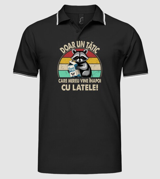 Retro Apa aki visszajött a tejjel RO model negru pe tricou
