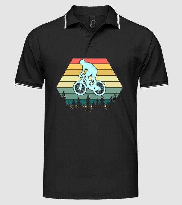 retro mountain bike model negru pe tricou
