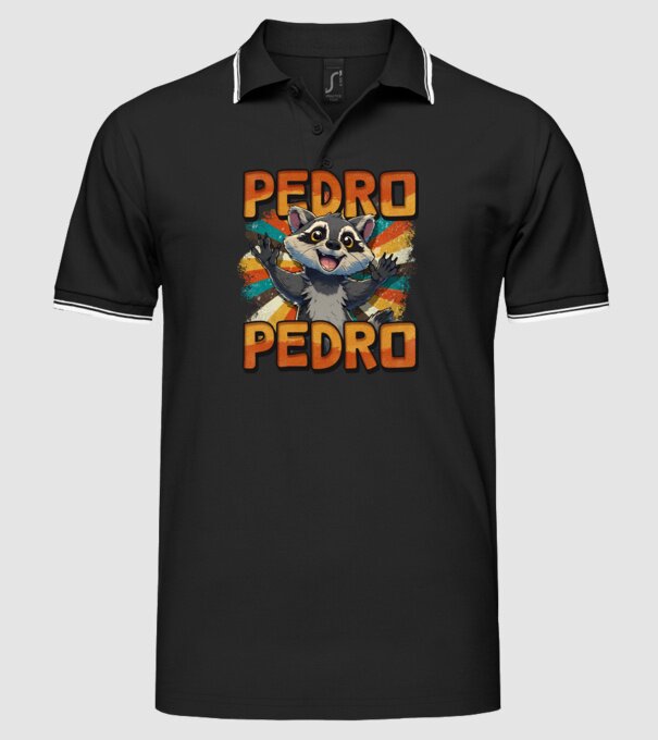 Retro Pedro model negru pe tricou