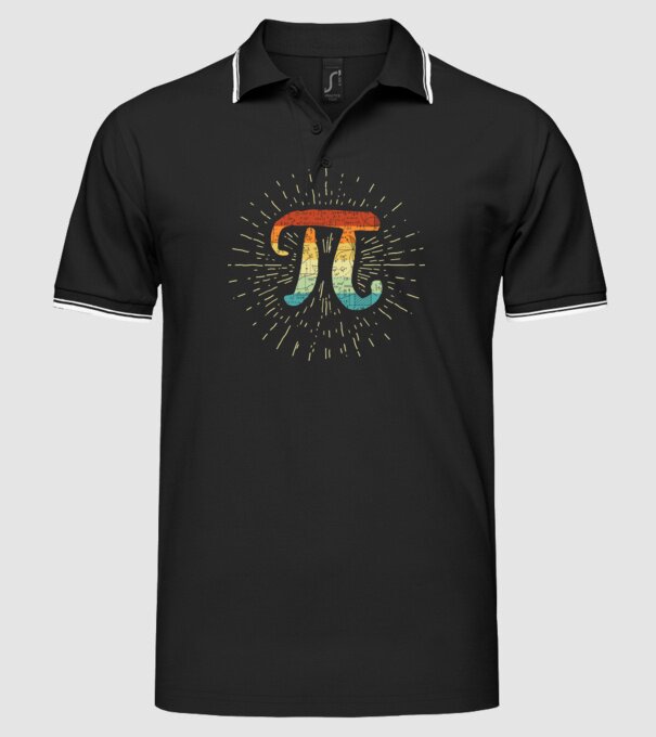 Retro Pi model negru pe tricou
