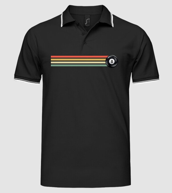 Retro - Vintage 8 ball model negru pe tricou