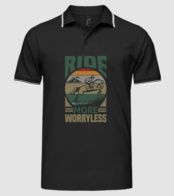 ride more model negru pe tricou