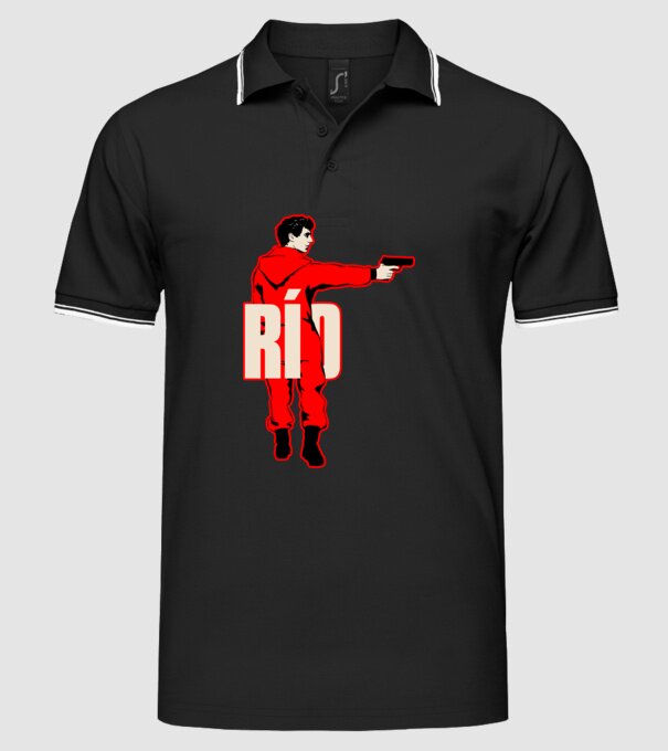 rio la casa de papel model negru pe tricou