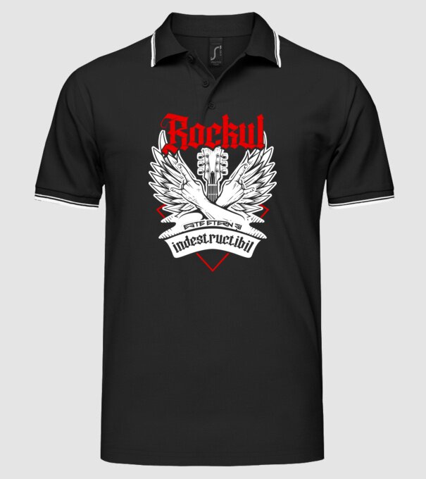 Rockul este etern și indestructibil model negru pe tricou