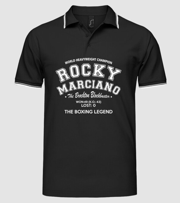 Rocky Marciano model negru pe tricou
