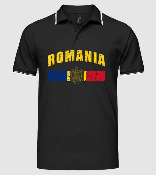 Romania coat of arms model negru pe tricou