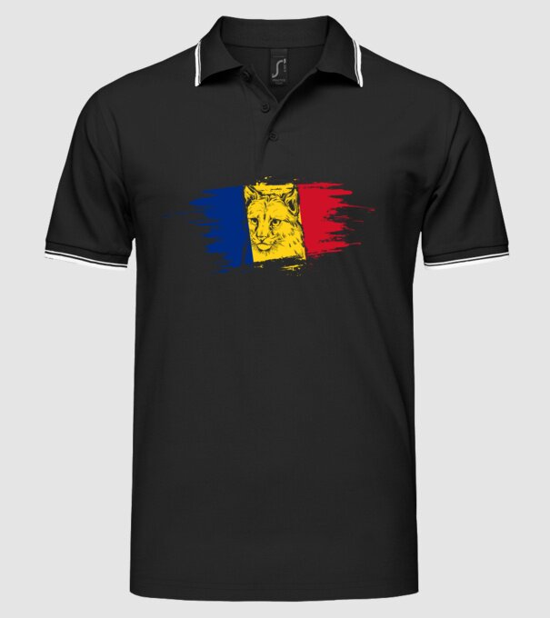 romania eurasian lynx model negru pe tricou