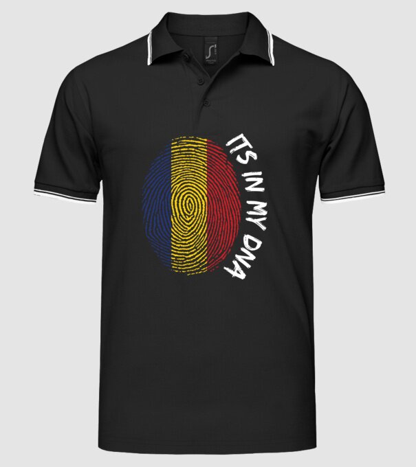 România fingerprint model negru pe tricou
