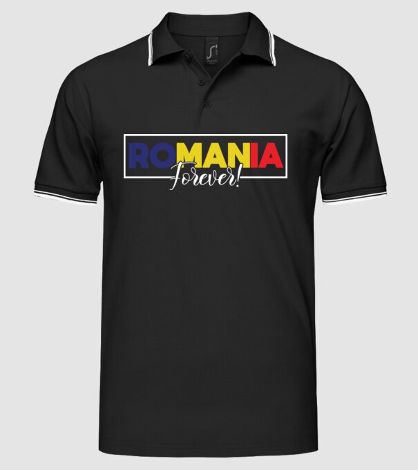 Romania forever model negru pe tricou