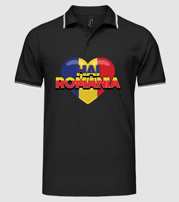 Romania heart model negru pe tricou