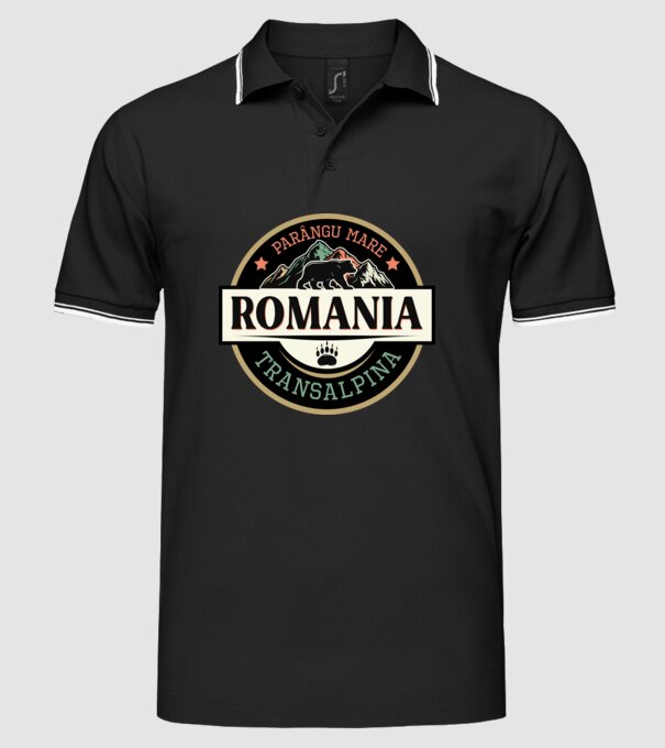 România transalpina model negru pe tricou