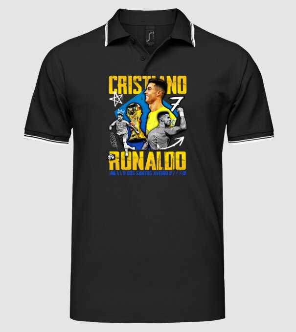 Ronaldo tribute model negru pe tricou