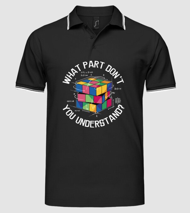 Rubik cube what part model negru pe tricou