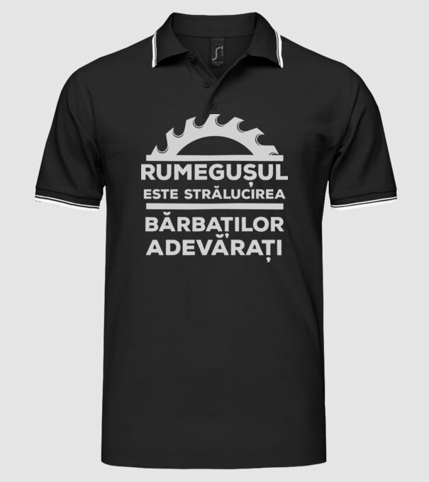Rumegușul este strălucirea bărbaților adevărați model negru pe tricou
