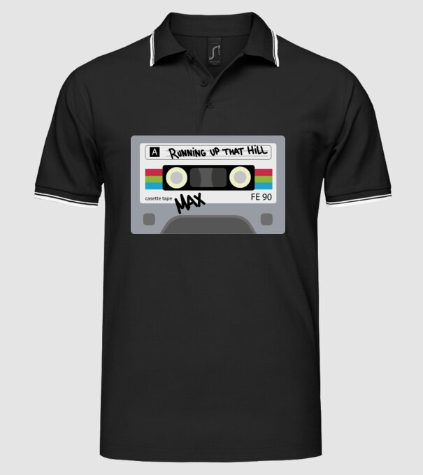running up that hill casette model negru pe tricou