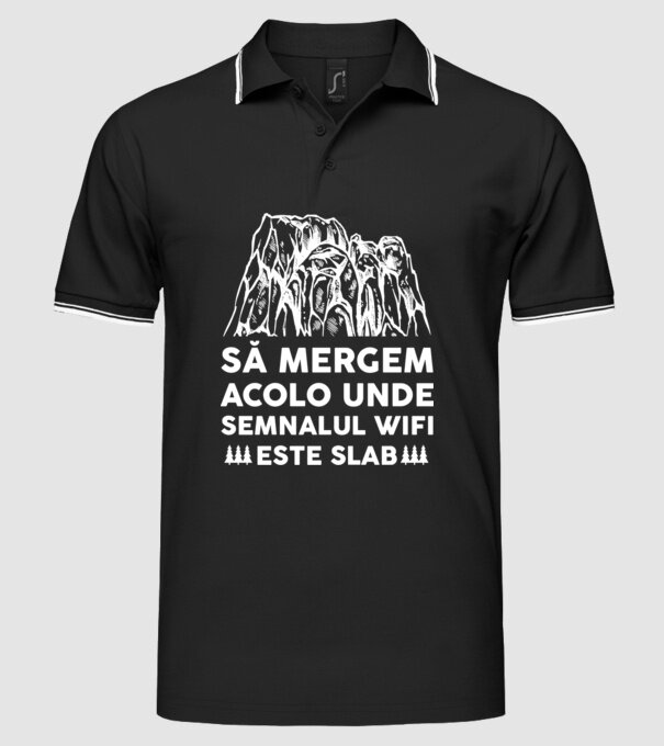să mergem acolo unde semnalul wifi este slab model negru pe tricou