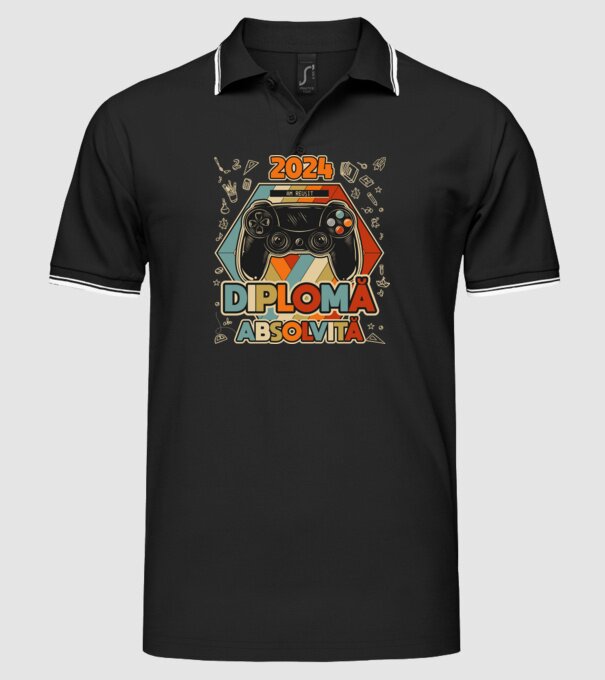 școala  generală diplomă model negru pe tricou