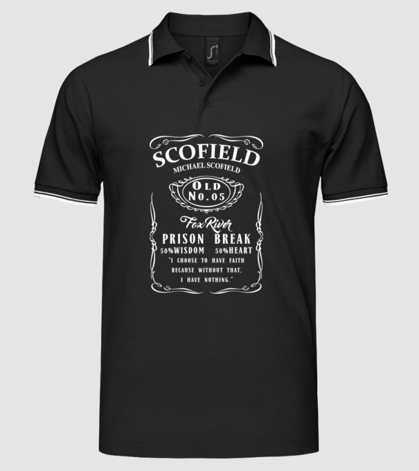 scofield model negru pe tricou