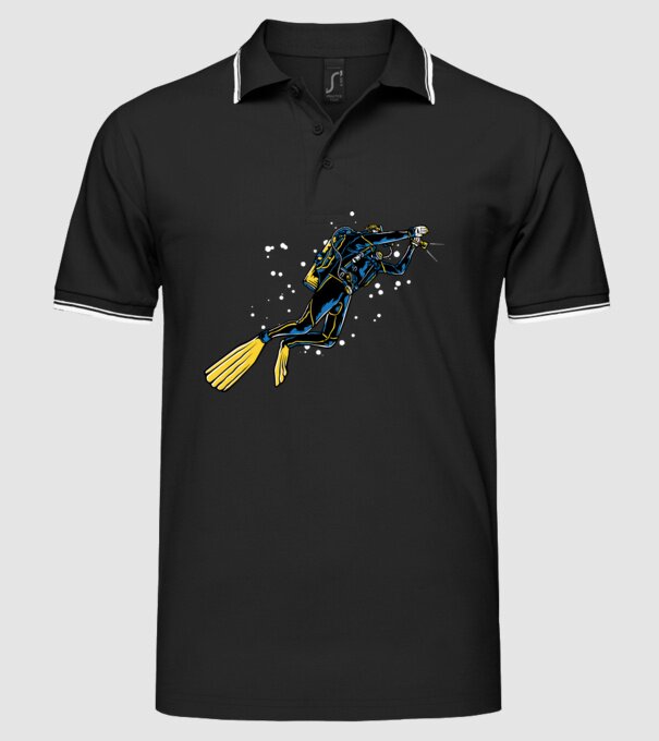 Scuba driver with light model negru pe tricou