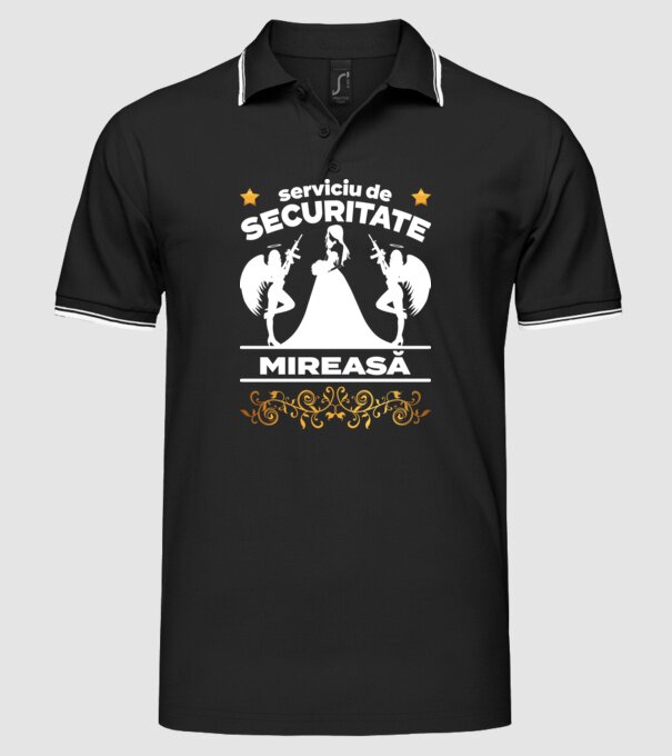 serviciu de securitate mireasă model negru pe tricou