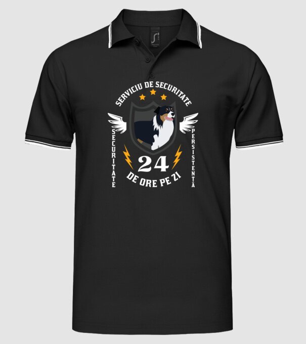 serviciu de securitate - securitate - persistență - 24 de ore pe zi model negru pe tricou