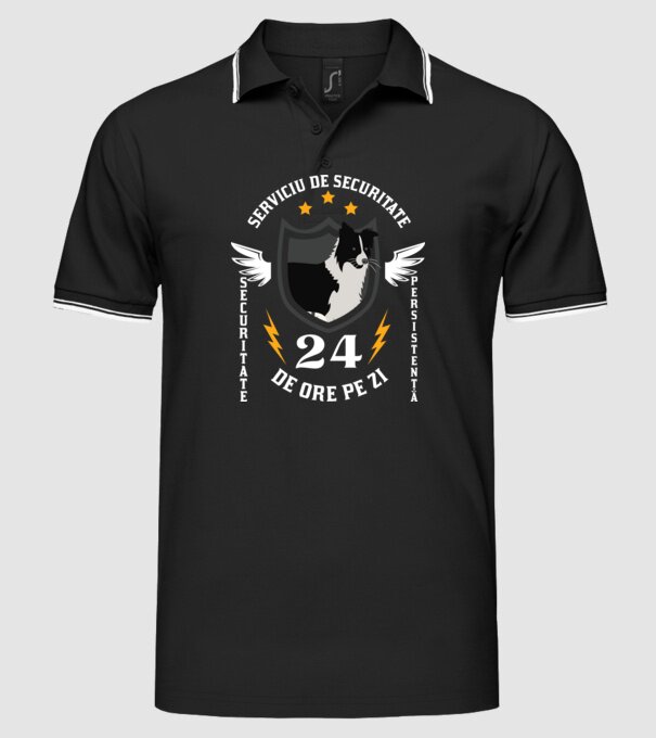 serviciu de securitate - securitate - persistență - 24 de ore pe zi model negru pe tricou