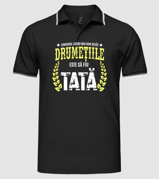 Singurul lucru mai bun decât drumețiile este să fiu tată model negru pe tricou