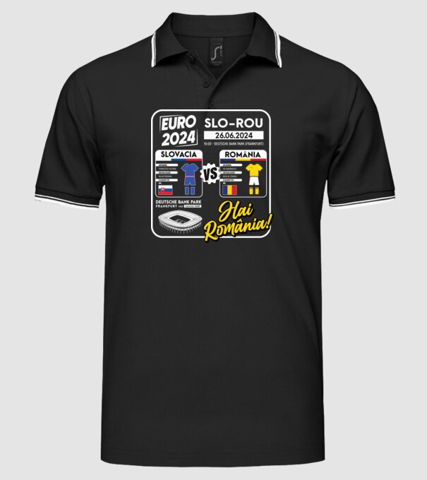 SLO-ROU euro 2024 calendar model negru pe tricou