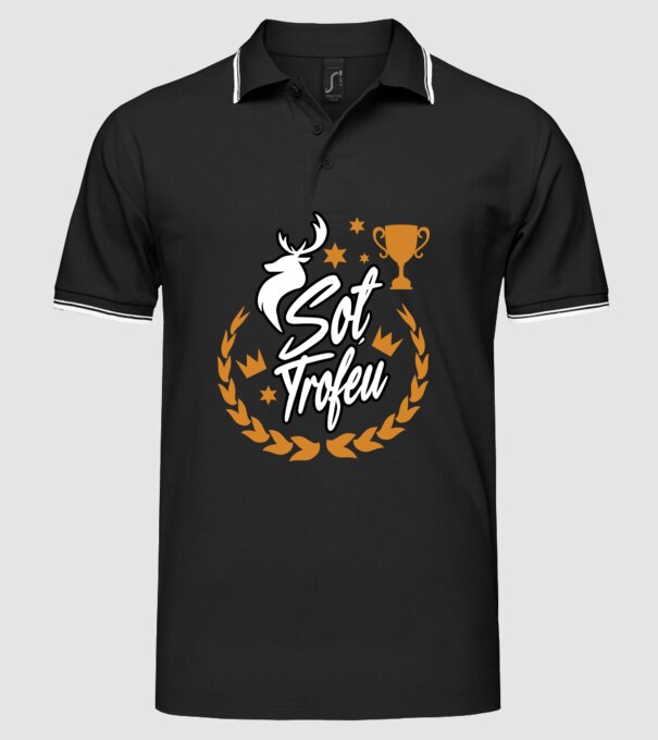 Soț trofeu model negru pe tricou