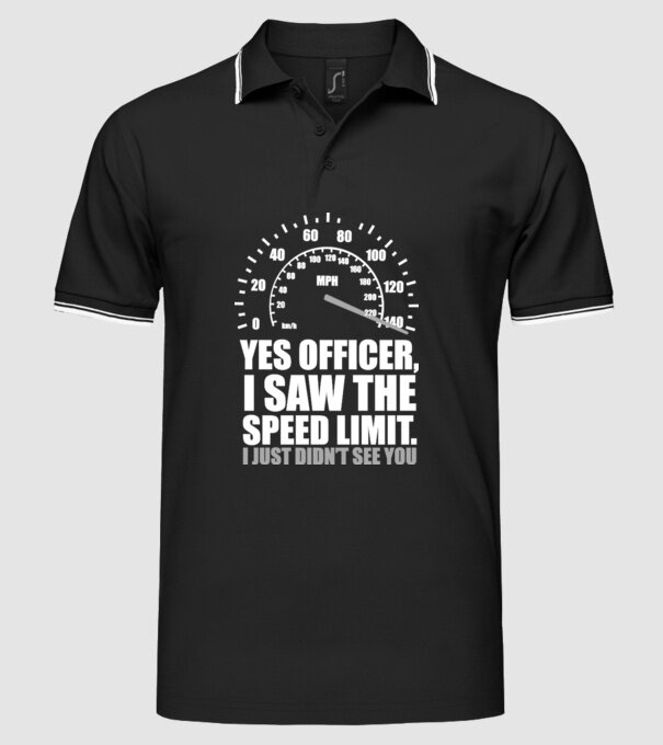Speed limit model negru pe tricou