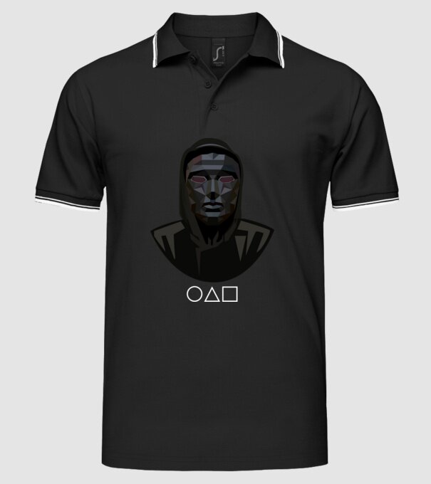 squid game boss model negru pe tricou
