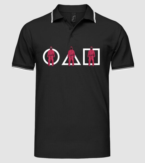 squid game characters model negru pe tricou