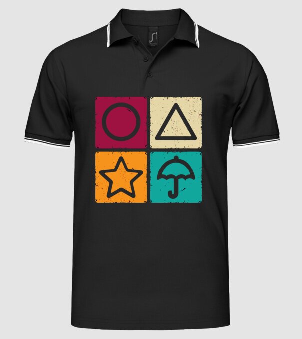 squid game motive game model negru pe tricou