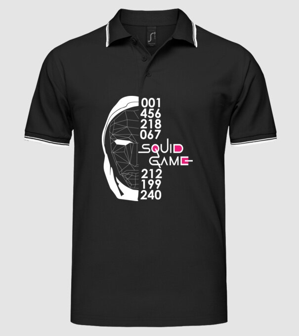 squid game numbers model negru pe tricou