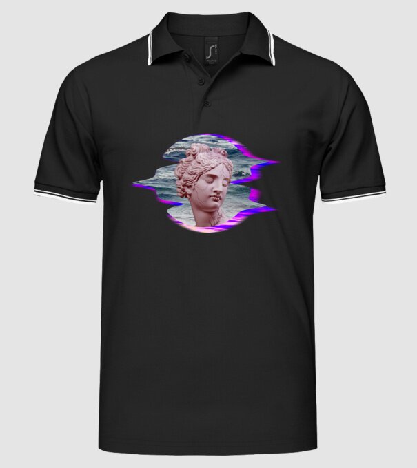 Statue model negru pe tricou