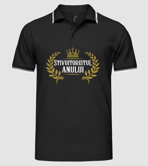Stivuitoristul anului model negru pe tricou