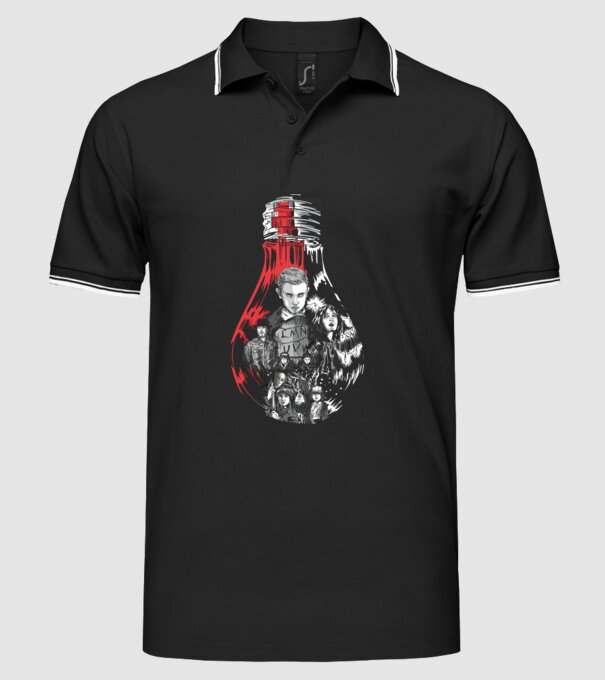 stranger things bulb model negru pe tricou