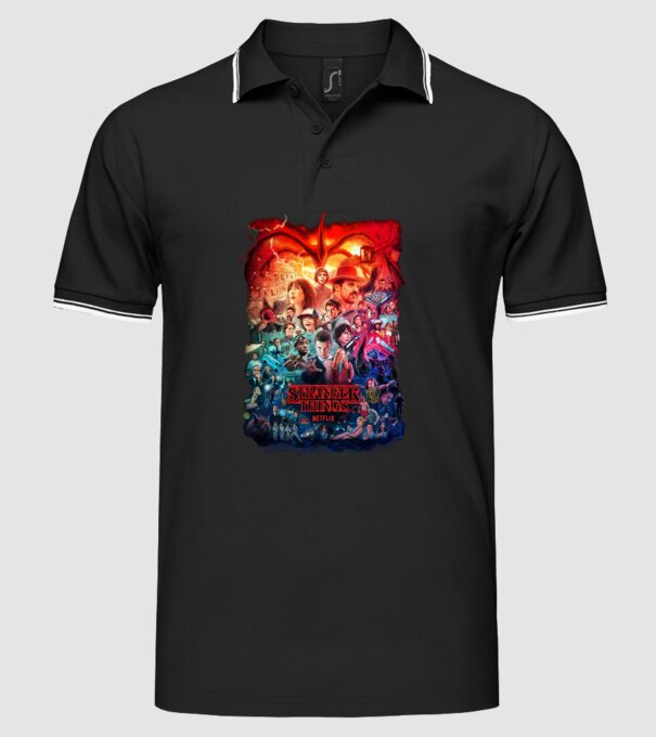 stranger things tribute poster2 model negru pe tricou