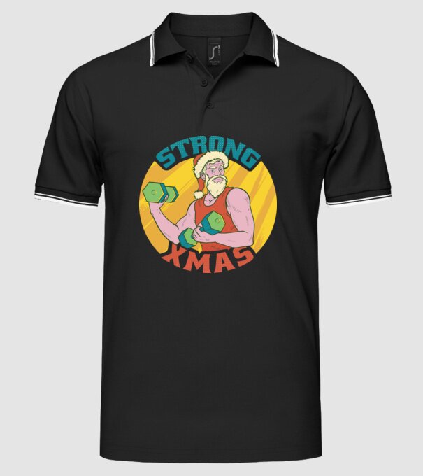 strong xmas model negru pe tricou