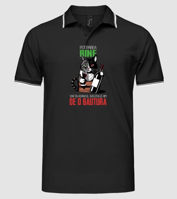 sunt bun pentru o băutură Negru model negru pe tricou